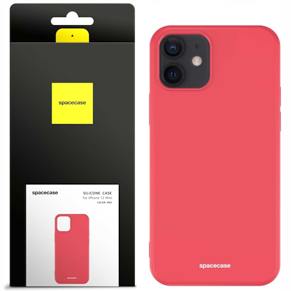 Spacecase Silikonfodral För Iphone 12 Mini Rött Skydd