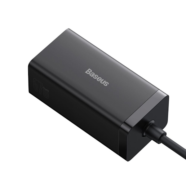 Baseus rask GaN5 Pro HUB HDMI-lader 2 x USB-C / USB-A / HDMI 4K 30Hz 1,5m svart + USB-C - USB-C 100W 40Gb/s (USB4) kabel 1m (CCGP110201)