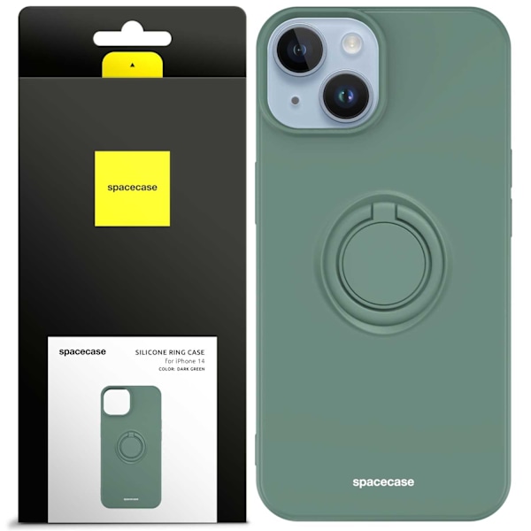 Spacecase Silikonecase-Ring För Iphone 14 Mörkgrön Case-Skydd