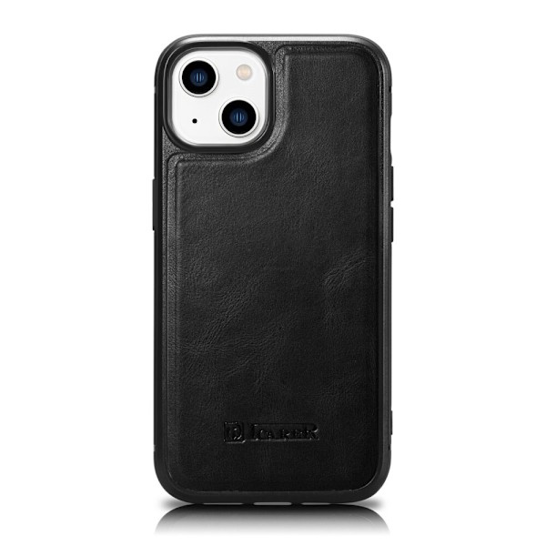 ICARER CASE CASE LÆDERCOVER MED MAGSAFE TIL IPHONE 14+ SORT