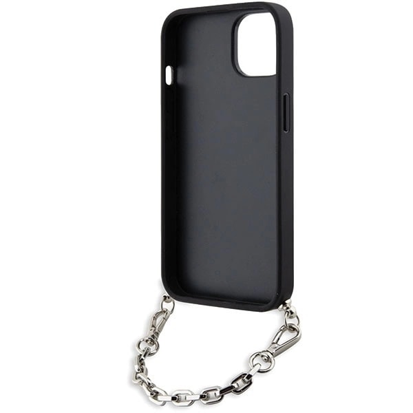 KARL LAGERFELD SAFFIANO MONOGRAM CHAIN ETUI TIL IPHONE 14 - SORT