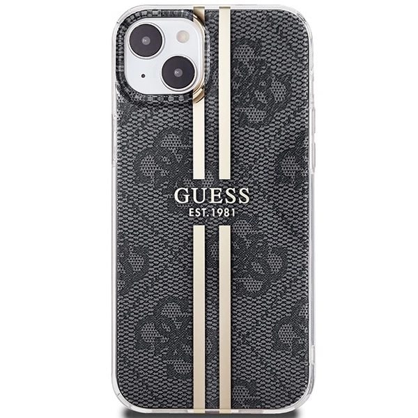 Guess IML 4G Gold Stripe-deksel til iPhone 15/14/13 - Svart