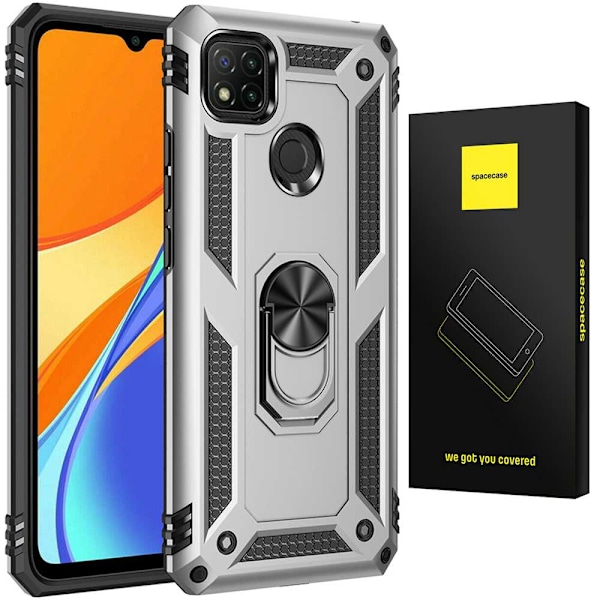 Spacecase Case Cover För Xiaomi Redmi 9C 10A Silver Ring