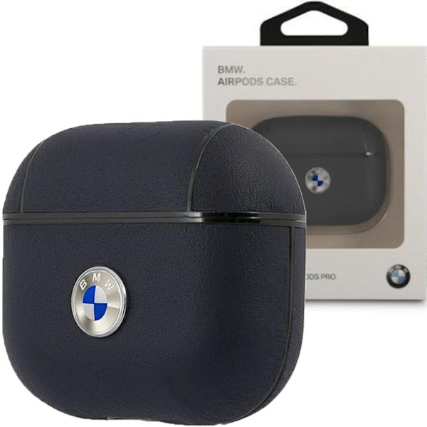 BMW BMA3SSLNA AirPods 3 deksel Navy/marine ekte skinn sølv logo