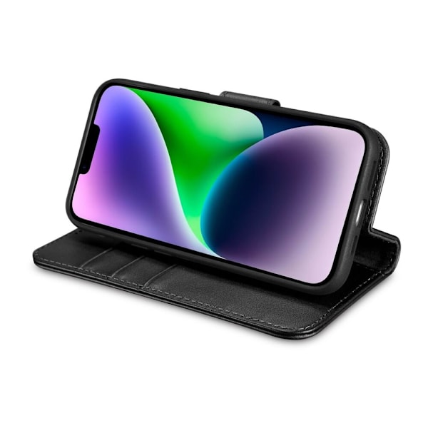 ICARER CASE CASE LÆDERCOVER TIL IPHONE 14 LÆDER SORT
