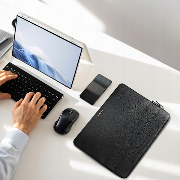 Innostyle Läder Laptop Väska 15 6 16" Vattentätt Fodral Lux Läder