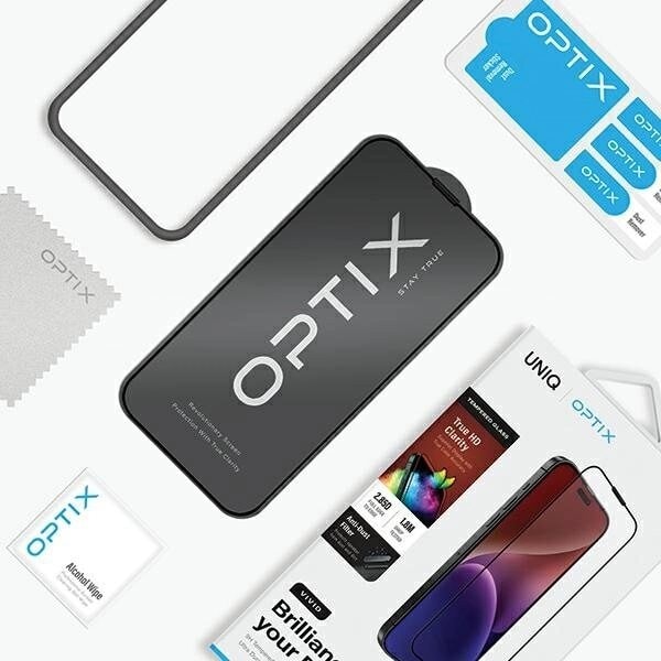 UNIQ Optix Vivid glass for iPhone 15 / 14 Pro med applikator