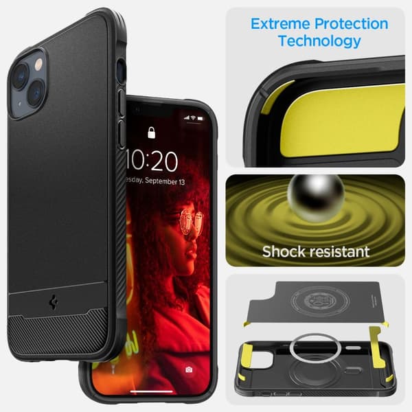 SPIGEN RUGGED ARMOR MAG MAGSAFE IPHONE 14 MATT SVART