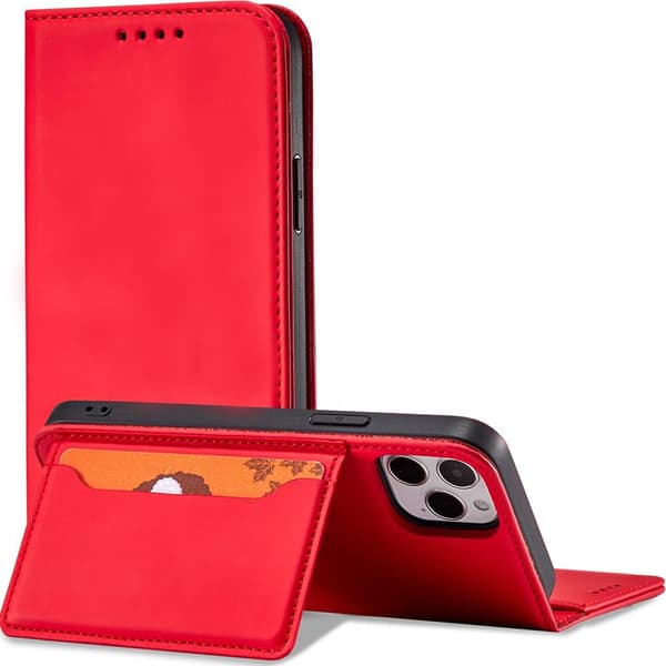 MAGNET KORT CASE CASE HOUS COVER CASE TIL IPHONE 12 RØD