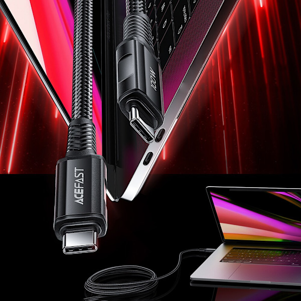 Acefast-kabel USB Type C - USB Type C 2m, 100W (20V/5A) grå (C4-03 deep space grey)