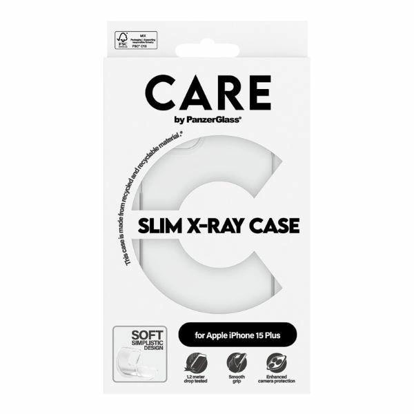 CARE BY PANZERGLASS SLIM X-RAY COVER TIL IPHONE 15 PLUS - GENNEMSIGTIG