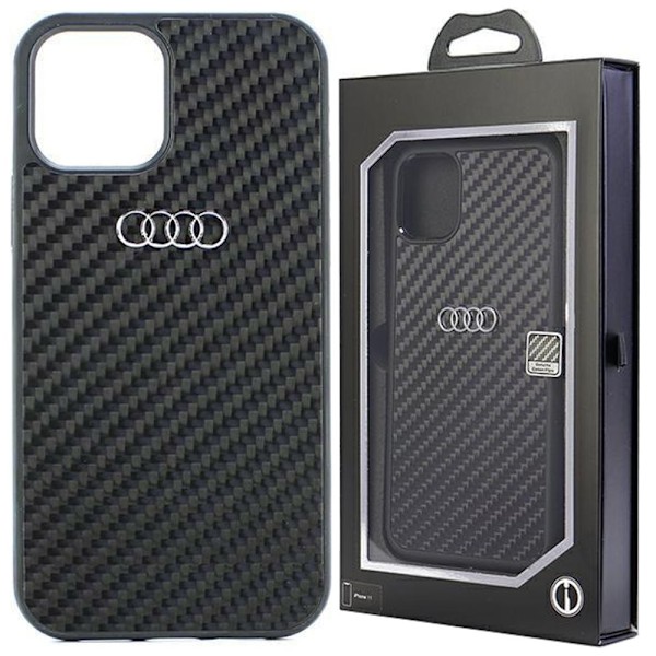 Audi Carbon Fiber Deksel til iPhone 13 Pro Max 6.7 - Svart AU-TPUPCIP13PM-R8/D2-BK