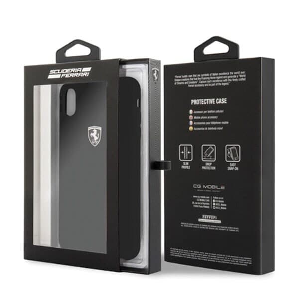 FERRARI SILIKONE OFF TRACK ETUI TIL IPHONE XS MAX - SORT