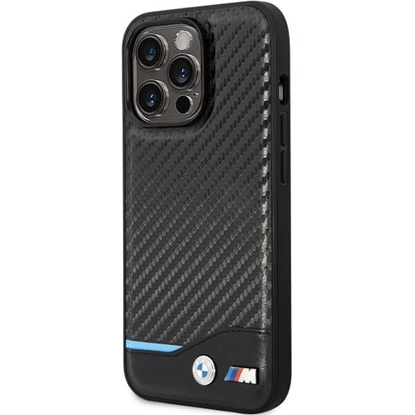 BMW Leather Carbon Case for iPhone 13 Pro Max - Svart