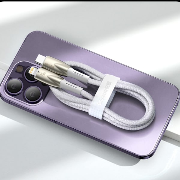 Baseus Glimmer-serien hurtigladekabel USB-A - USB-C 100W 480Mb/s 1m hvit