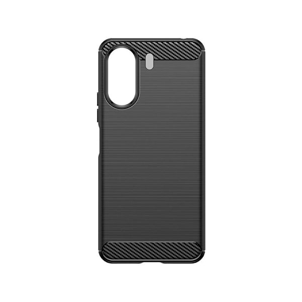 Carbon Case Xiaomi Redmi 13c fleksibelt silikon karbon deksel - svart