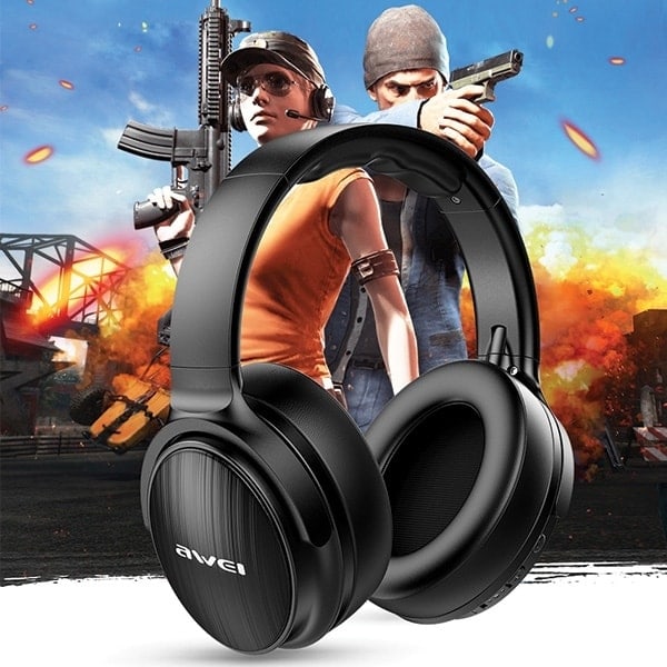AWEI A780BL Bluetooth on-ear hörlurar svart/svart