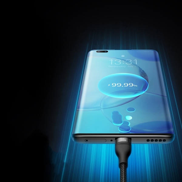 Baseus Flash-seriekabel USB - USB Type C / Lightning / micro USB 100 W 1,2 m svart (CASS030001)
