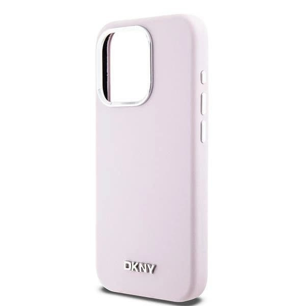 DKNY Liquid Silicone Small Metal Logo MagSafe-deksel til iPhone 14 Pro - rosa