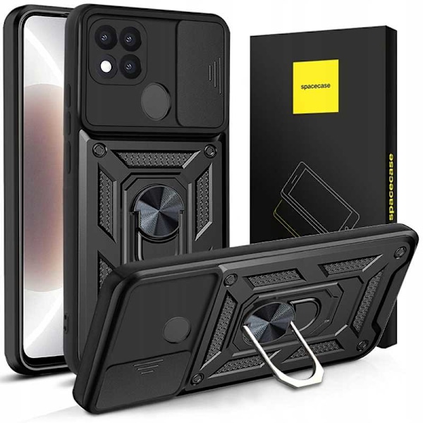 Spacecase Case Cover För Oppo A15 A15S Svart Sc Camring