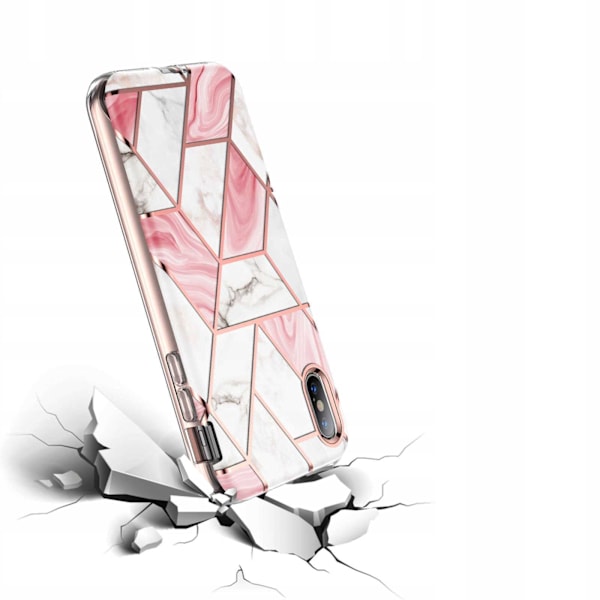 Spacecase Cover Cover 360 Marble För Iphone Xs Max Vit Rosa