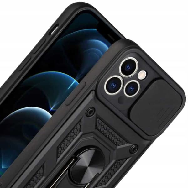 Spacecase Case Cover För Iphone 12 Pro Camring Svart