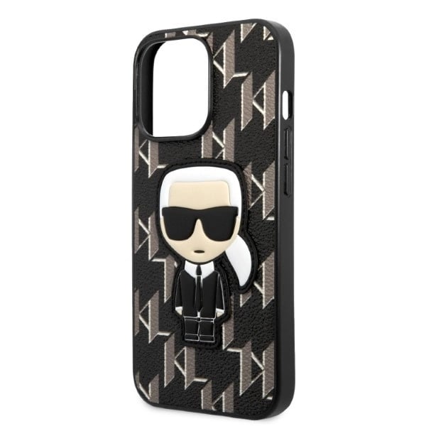KARL LAGERFELD MONOGRAM IKONIK PATCH COVER TIL IPHONE 13 PRO / IPHONE 13 - SORT