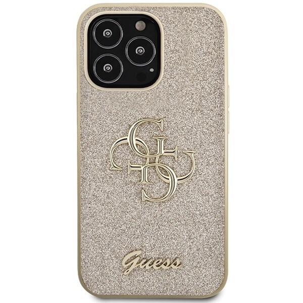 Guess GUHCP13LHG4SGD-deksel til iPhone 13 Pro / 13 - Gull Glitter Script Big 4G