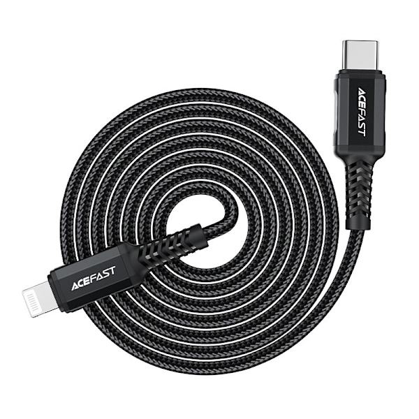 Acefast MFI-kabel USB Type C - Lightning 1,8m, 30W, 3A svart (C4-01 C Black)