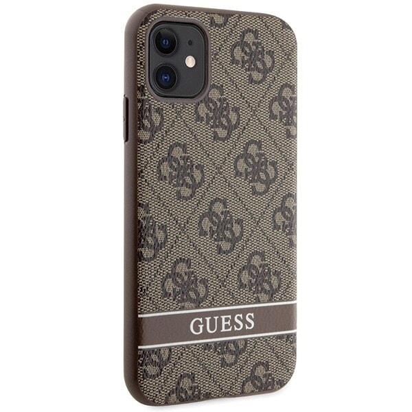 Guess GUHCN61P4SNW deksel til iPhone 11 / Xr - brun 4G Stripe