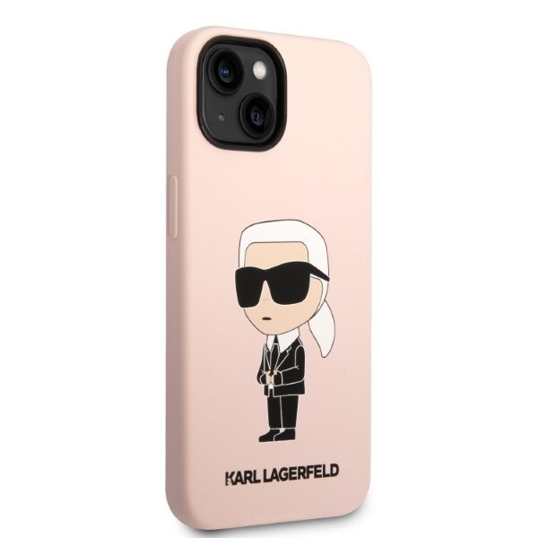 Karl Lagerfeld KLHMP14MSNIKBCP iPhone 14 Plus 6.7 hardt etui rosa/rosa Silikon Ikonik Magsafe