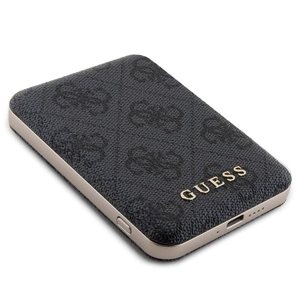 Guess 4G Metal Logo-dekselsett for iPhone 11 + 5000mAh MagSafe powerbank - svart