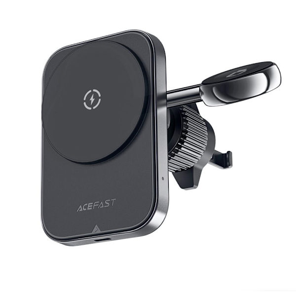 ACEFAST BILHOLDER MED INDUKTIV OPLADER/QI+USB KABEL USB-C SORT