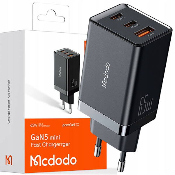 MCDODO SNABBLADDARE STRÖMFÖRSÖRJNING CUBE 3X USB-C PD USB-A GAN 67W