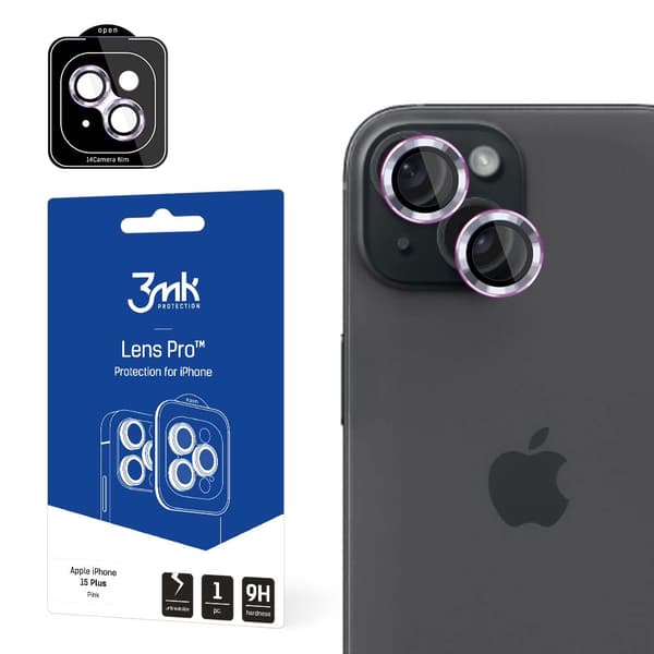 APPLE IPHONE 15 PLUS - 3MK LENS PROTECTION PRO PINK