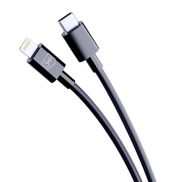 3mk Hyperkabel USB-C / Lightning 20W 1,2m - svart