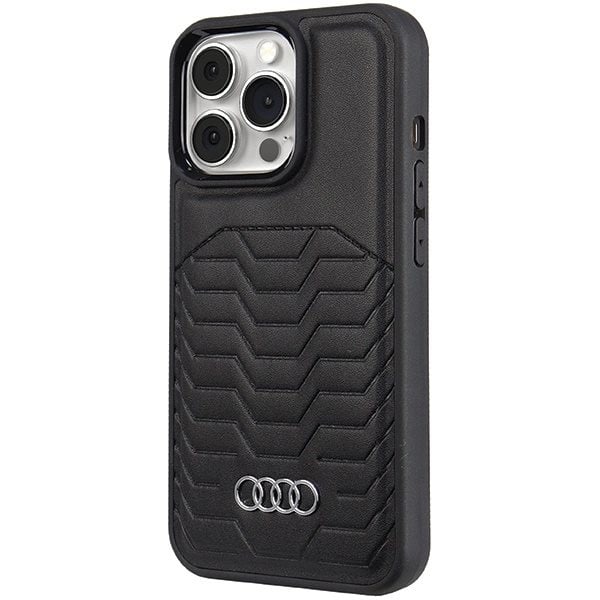 AUDI SYNTETISK LÆDER TASKE MED MAGSAFE TIL IPHONE 13 PRO MAX - SORT