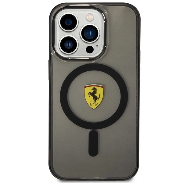 FERRARI TRANSLUCENT MAGSAFE ETUI TIL IPHONE 14 PRO MAX - SORT