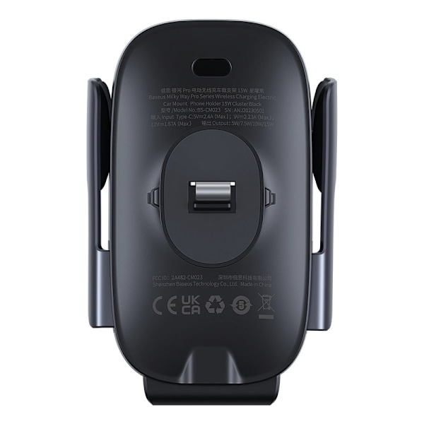 Baseus Milky Way Pro Series BS-CM023 bilfeste for grill? lufttilførsel med 15W induktiv lader - sort