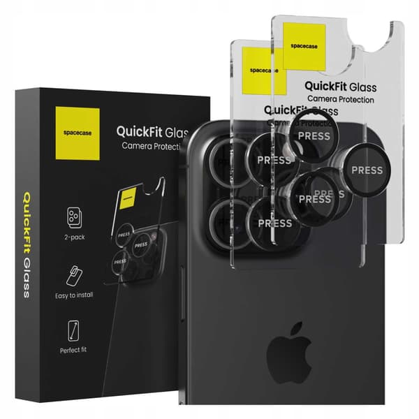 Spacecase Härdat Glas Quickfit-Kamera För Iphone 16 Pro Max Black