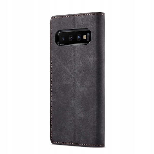 Spacecase Fodral Plånbok Galaxy S10 Svart Läder För Samsung