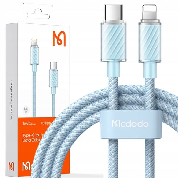 MCDODO LADDARE USB-C LIGHTNING-KABEL IPHONE 12 13 14 PRO 1M BLÅ