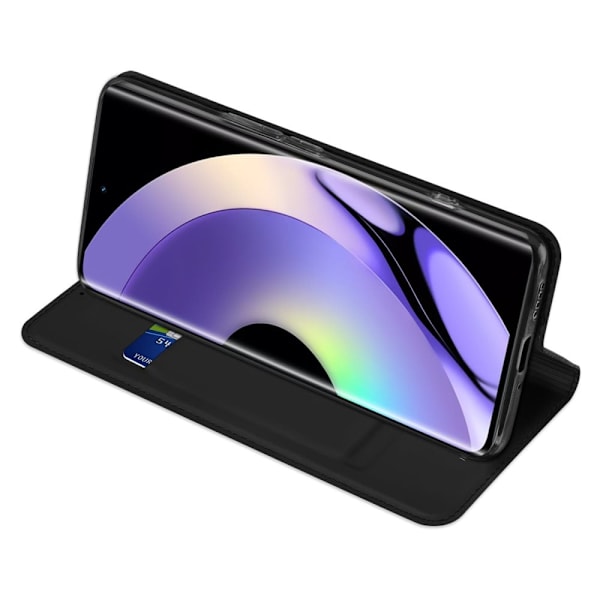 Dux Ducis Skin Pro-deksel for Realme 10 Pro+-deksel med flip-kortlommebok? svart stativ