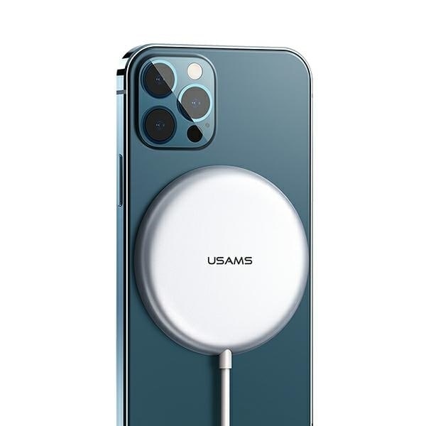 USAMS Lad. induktion US-CD160 magnetisk W2 15W aluminium iPhone 12-serien silver/silver CD160DZ01