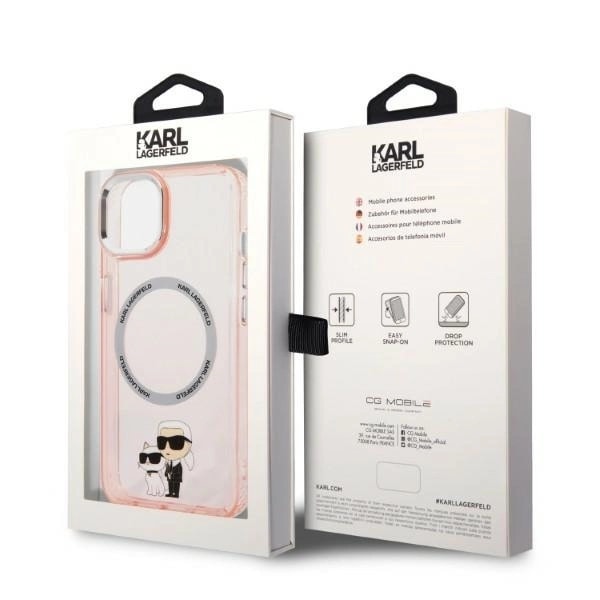 KARL LAGERFELD IKONISK KARL&CHOUPETTE MAGSAFE ETUI TIL IPHONE 14 PLUS - PINK