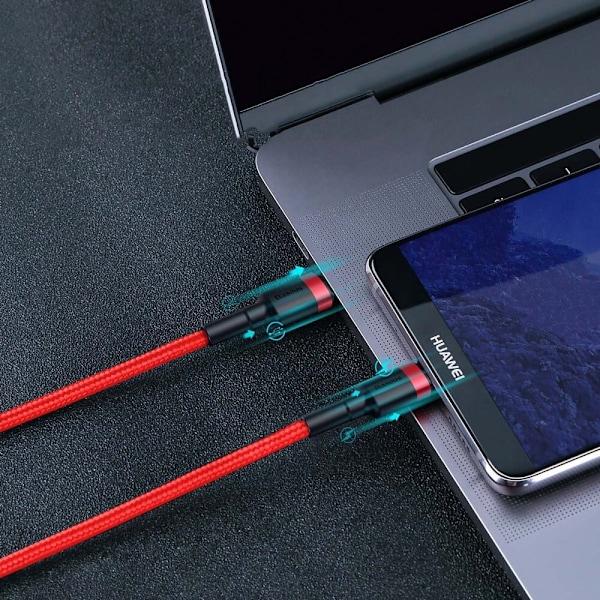 Baseus Cafule-kabel Slitesterk nylonkabelledning USB-C PD / USB-C PD PD2.0 60W 20V 3A QC3.0 2M Sort-Grå (CATKLF-HG1)