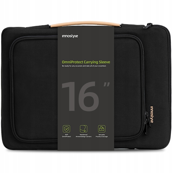INNOSTYLE 16" LAPTOPVÄSKA VATTENTÄTT FODRAL OMNIPROTECT SVART