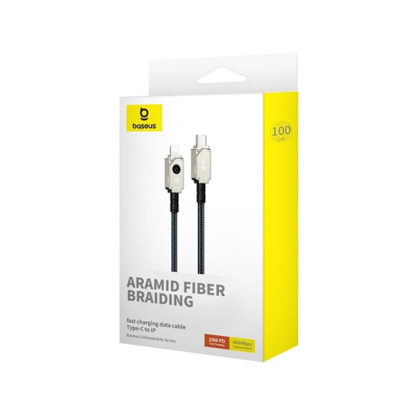 USB C - Lightning Baseus uknuselig 20 W 480 Mb/s 1 m kabel - hvit
