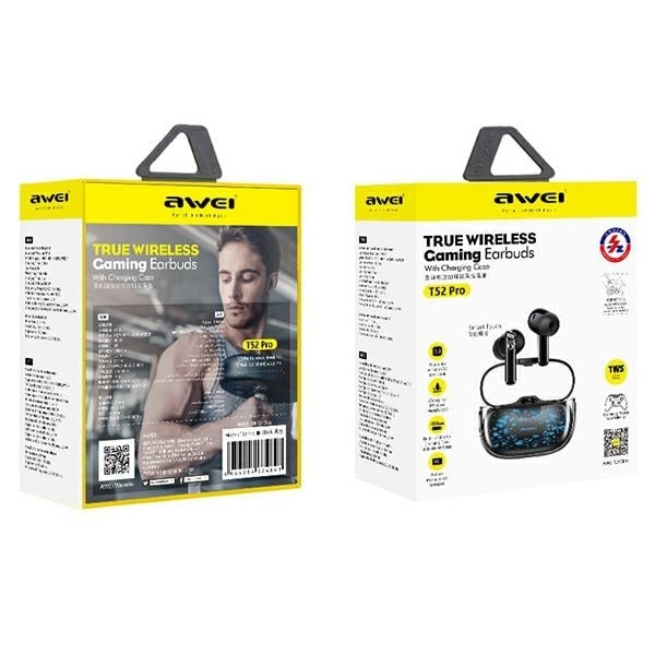 AWEI Bluetooth 5.3 T52 Pro2 TWS hörlurar + dockningsstation svart/svart