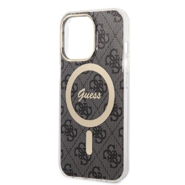 Guess sett MagSafe lader + etui for iPhone 13 Pro Max 6.7 svart 4G Print (GUBPP13XH4EACSK)